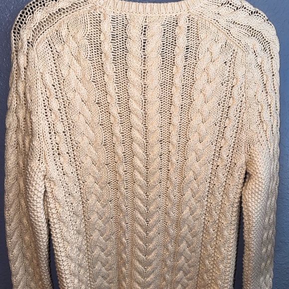 Ralph Lauren Men's Cream Cable Knit Crewneck Sweater - Picture 7 of 7